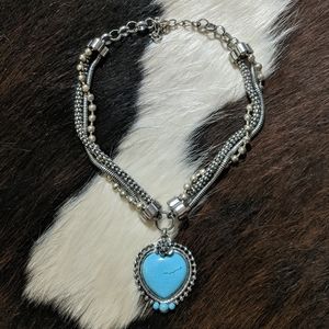 Chunky turquoise cross necklace